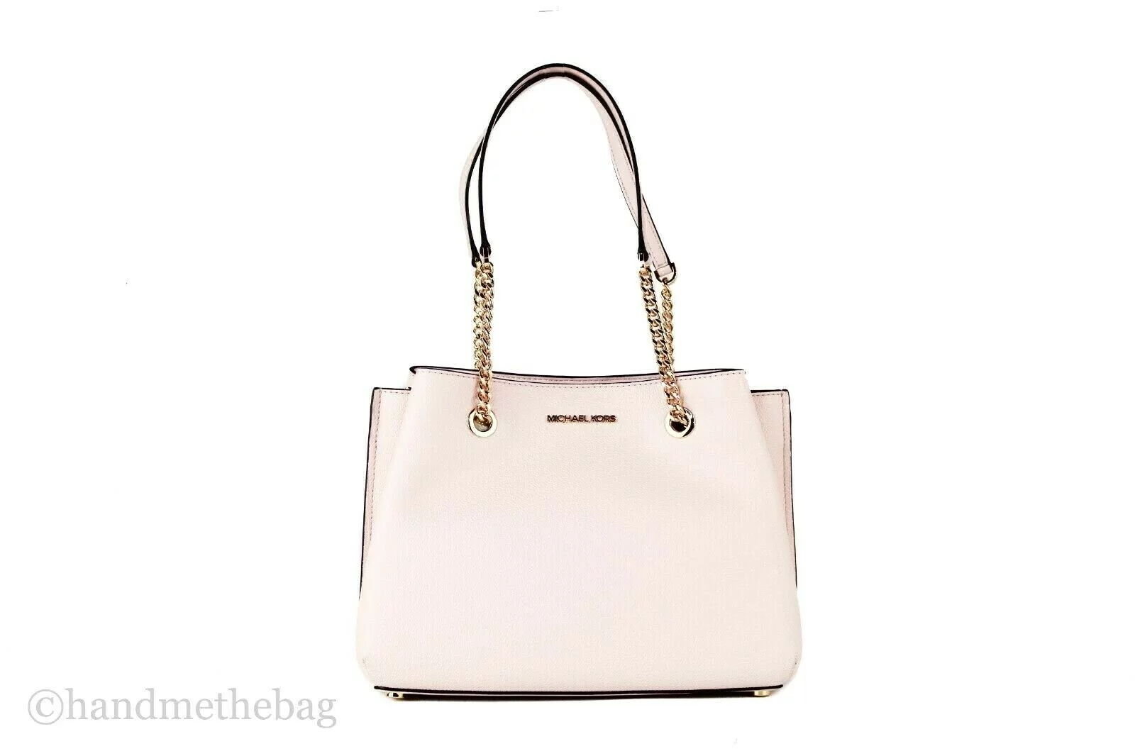 Michael Kors Teagen Large Leather Long Drop Satchel Handbag (Powder Blush Solid)