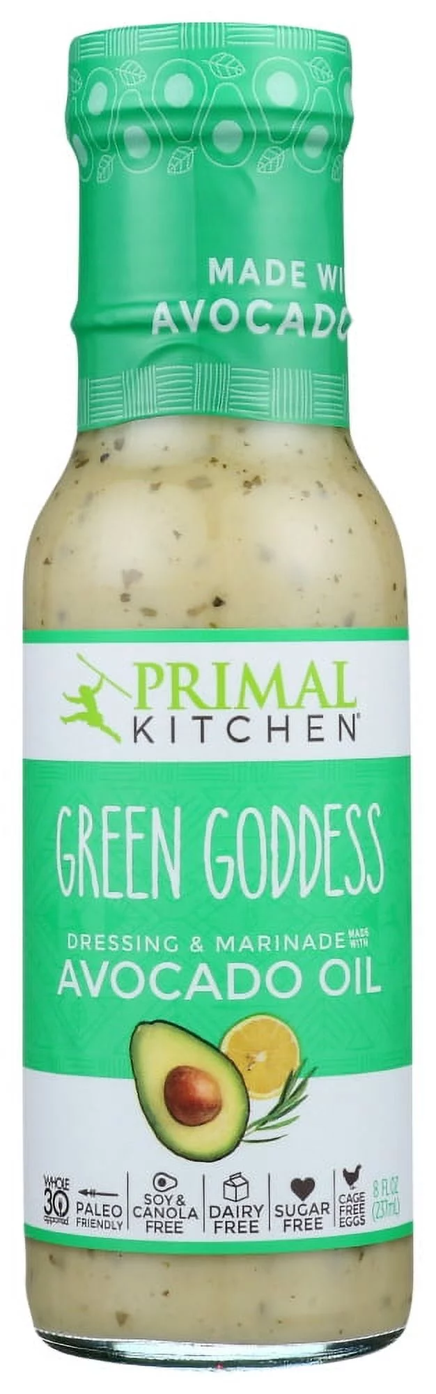 Primal Kitchen Green Goddess Dressing and Marinade with Avocado Oil, 8 Ounce -- 6 per case