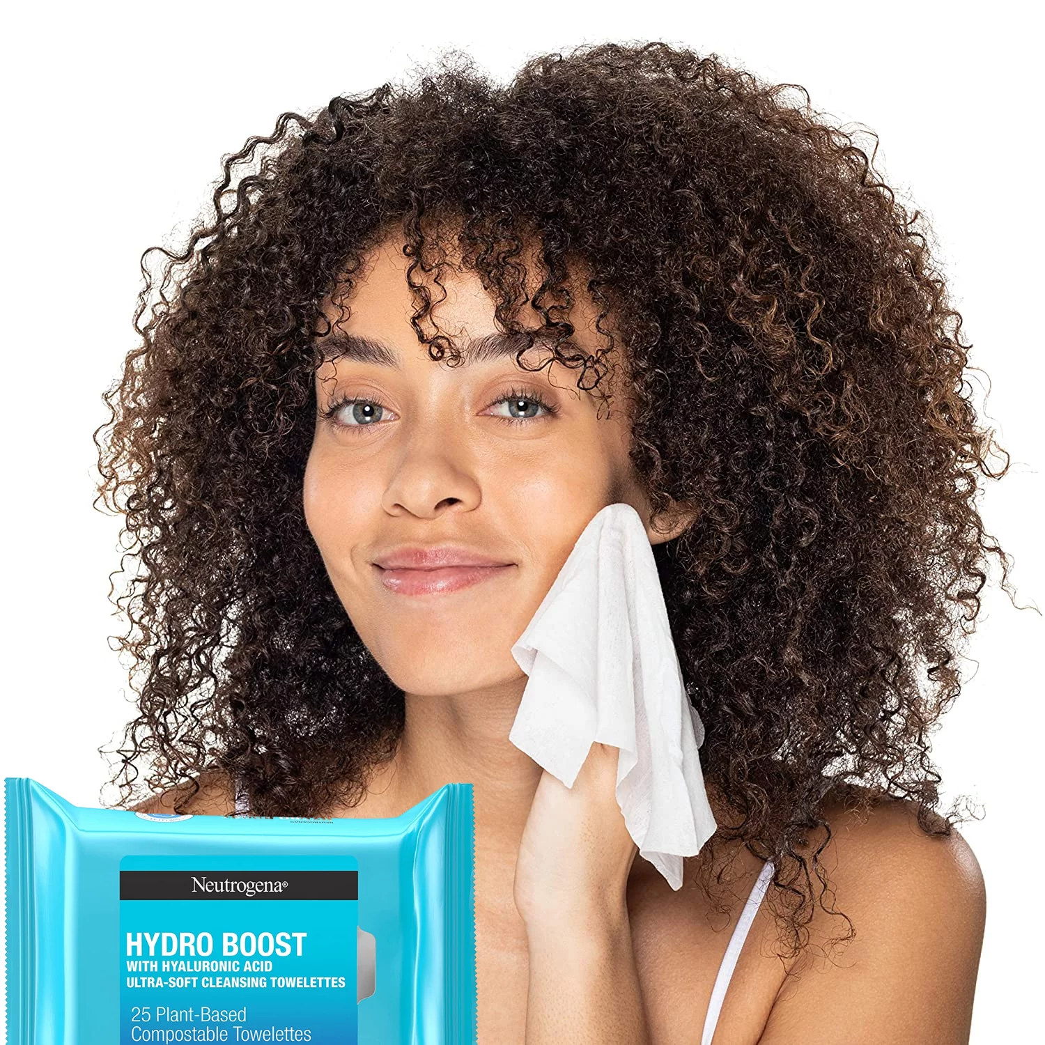 Neutrogena Hydro Boost & Makeup Remover Facial Cleansing Wipes with Hyaluronic Acid, Hydrating & Moisturizing Facial Towelettes Remove Dirt & Makeup, 100% Plant-Based Cloth, 139 Count