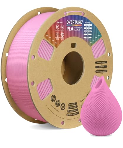 OVERTURE PLA Filament 1.75mm PLA 3D Printer Filament, 2kg Cardboard Spool (4.4lbs), Dimensional Accuracy +/- 0.02mm, Fit Most FDM Printer (Black 2-Pack)