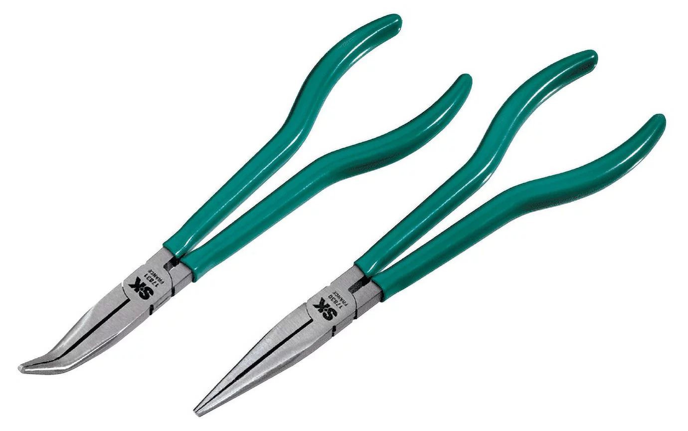SK 17832 2 Piece 11-Inch Straight and 45 Degree Angle Extra Long Needle Nose Plier