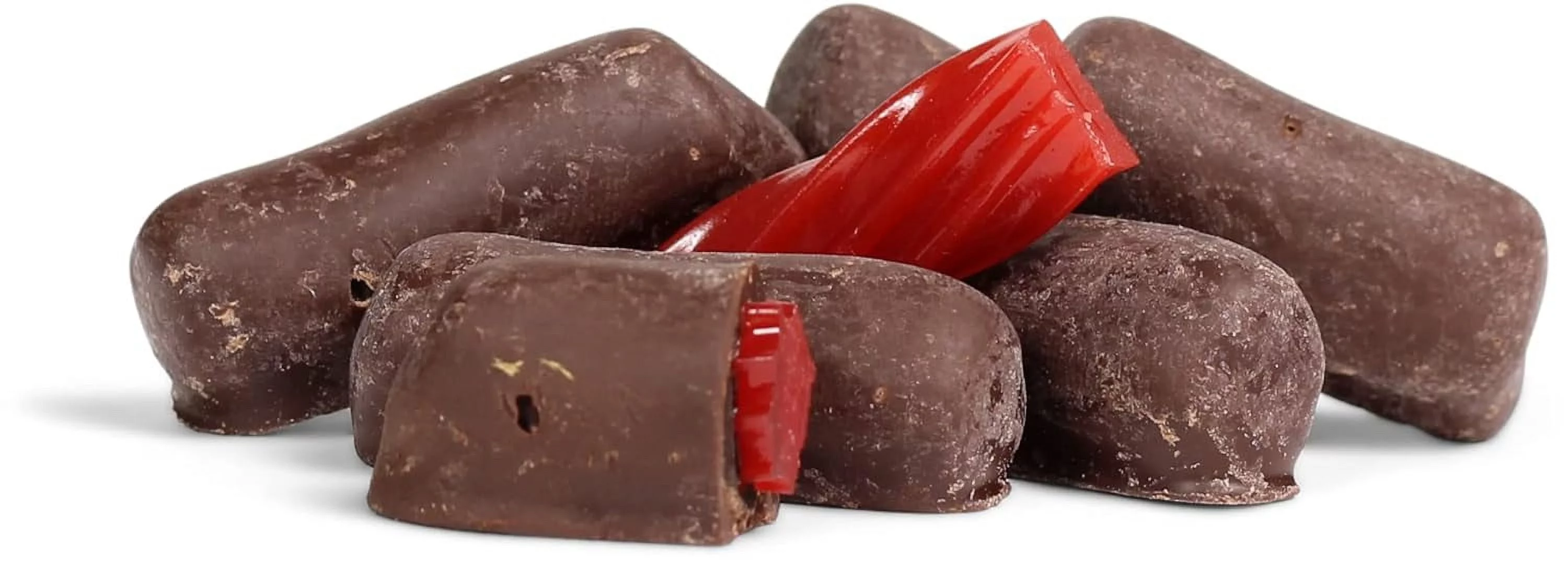 Chocolate Covered Strawberry Licorice Bits By Its Delish, 10 Lbs Bag Bulk | Strawberry Licorice Bites Coated In Dark Chocolate Candy | Vegan, Non-Dairy, Kosher Parve