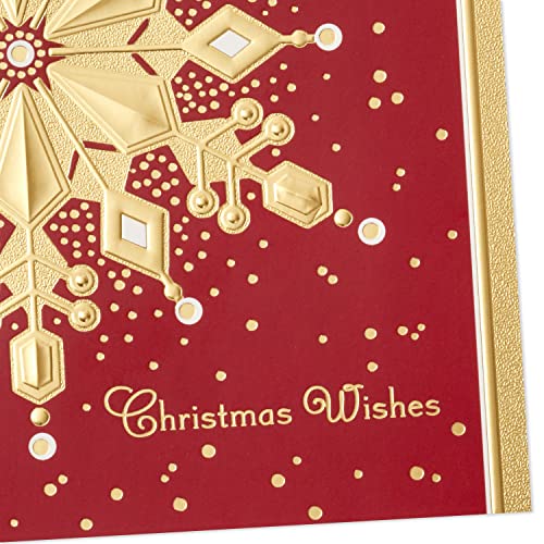 Hallmark Boxed Holiday Cards, Red and Gold Snowflake (40 Cards with Envelopes)