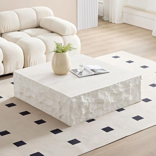 Lift Top Coffee Table with Storage for Living Room Mid Century Modern Coffee Table with Lifting Top Wood Fluted Coffee Tables with Lifts Up Tabletop for Home Apartment Office 38.6