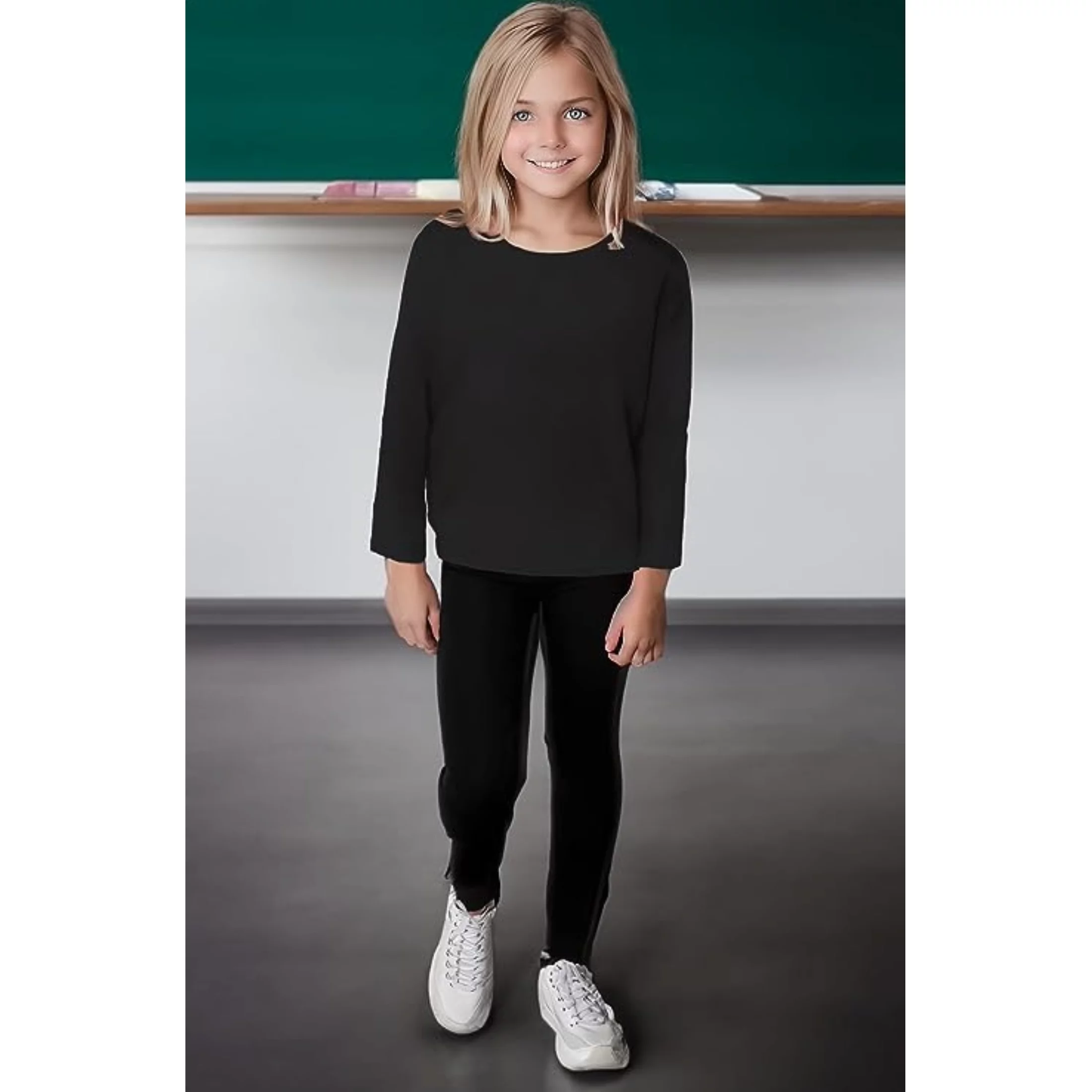 Clementine Big Girls 3-Pack Everyday Long-Sleeve T-Shirts, Sizes 4-13 Yrs