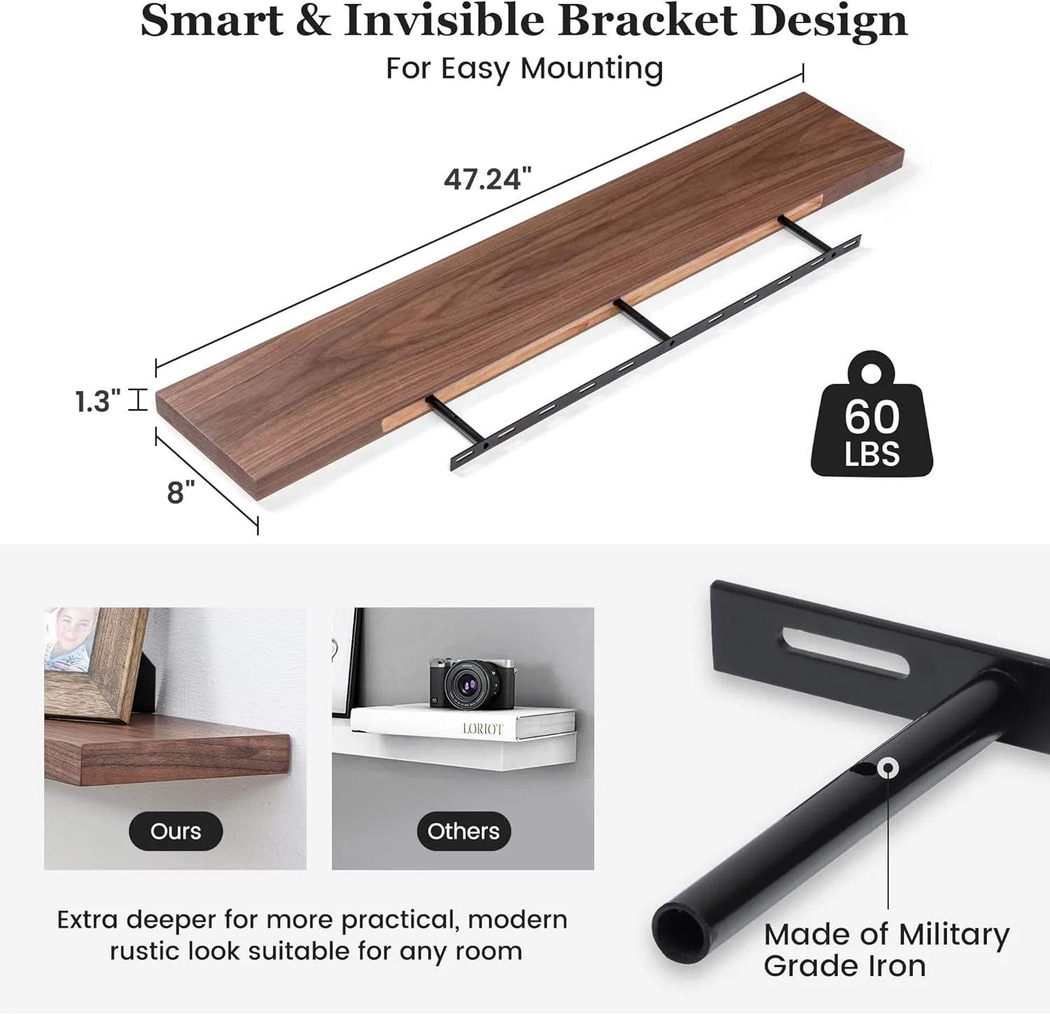 JIAH Floating Shelves 36 Inches Long, 8