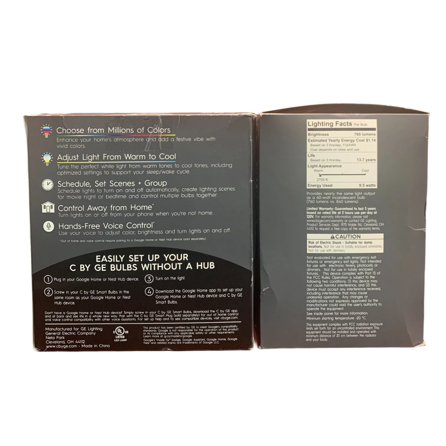 GE Lighting Full Color Smart Bulbs LED A19 - 3 Pack