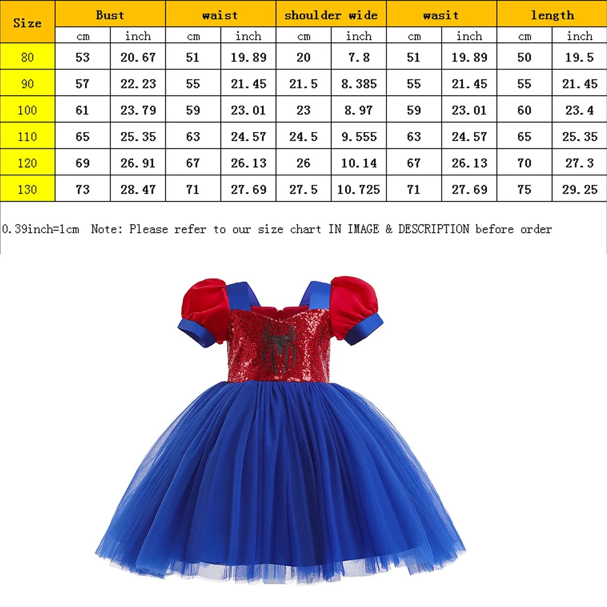 Girls Spiderman Cosplay Dress Halloween Party Costume with Eyemask
