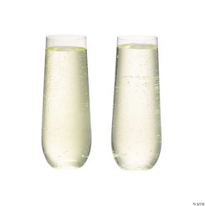 Stemless Plastic Champagne Flutes , Party & Gift, Home Decor, 12 Pcs
