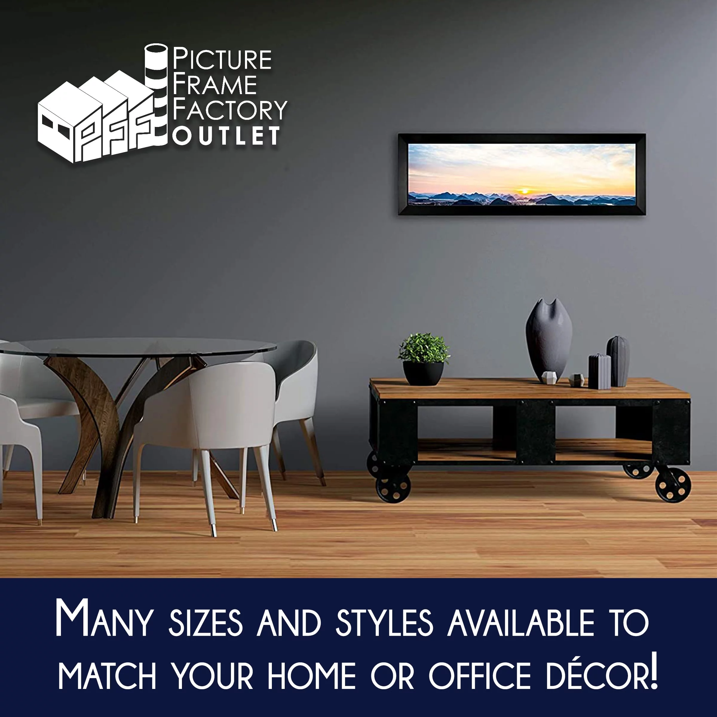 (1) 8x24 - Picture Frame for Team Photos, Panoramic Photos, Puzzles, Photos, Artwork - 1.25