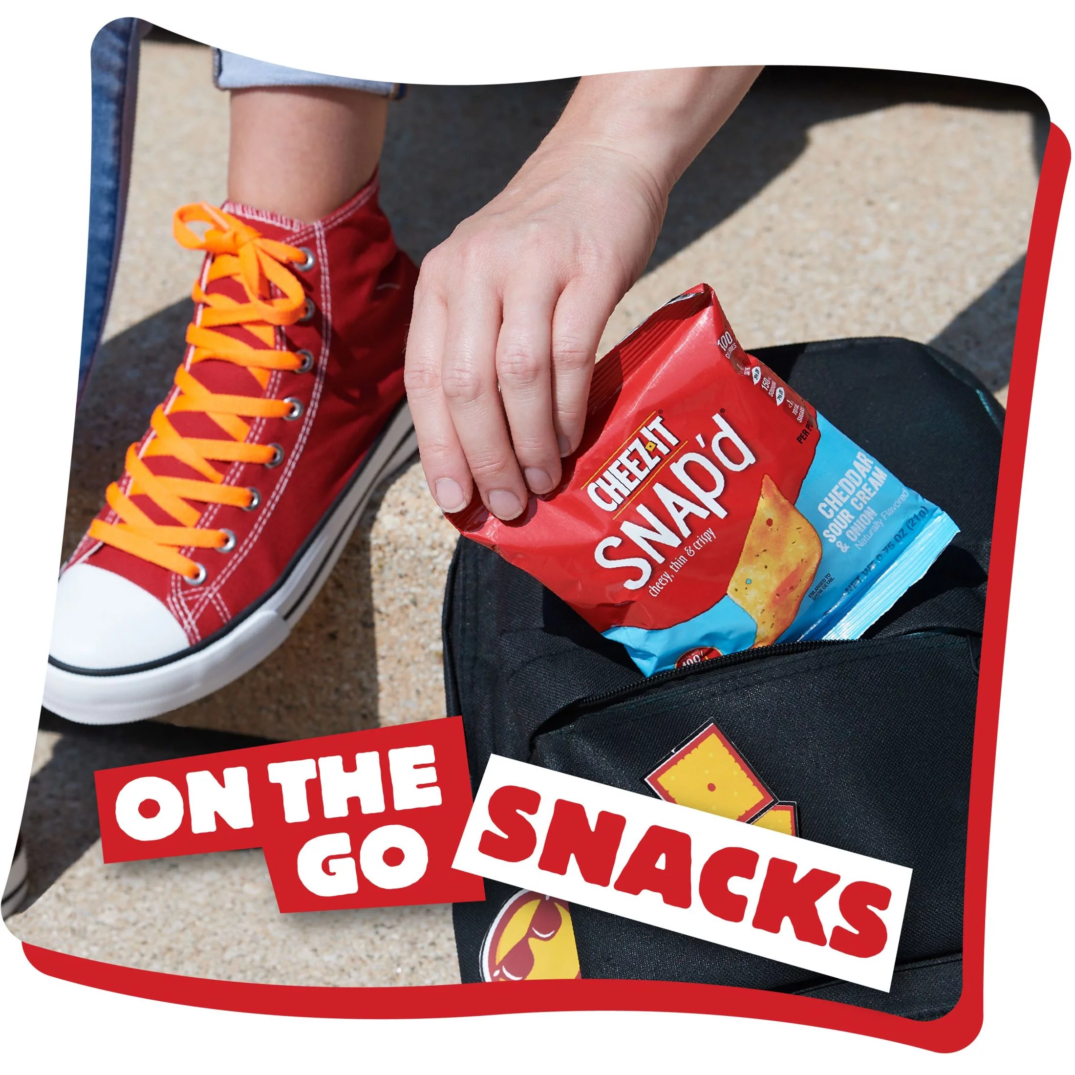 Cheez-It Snap'd Cheddar Sour Cream Onion Cheese Cracker Chips, 9 oz, 12 Count