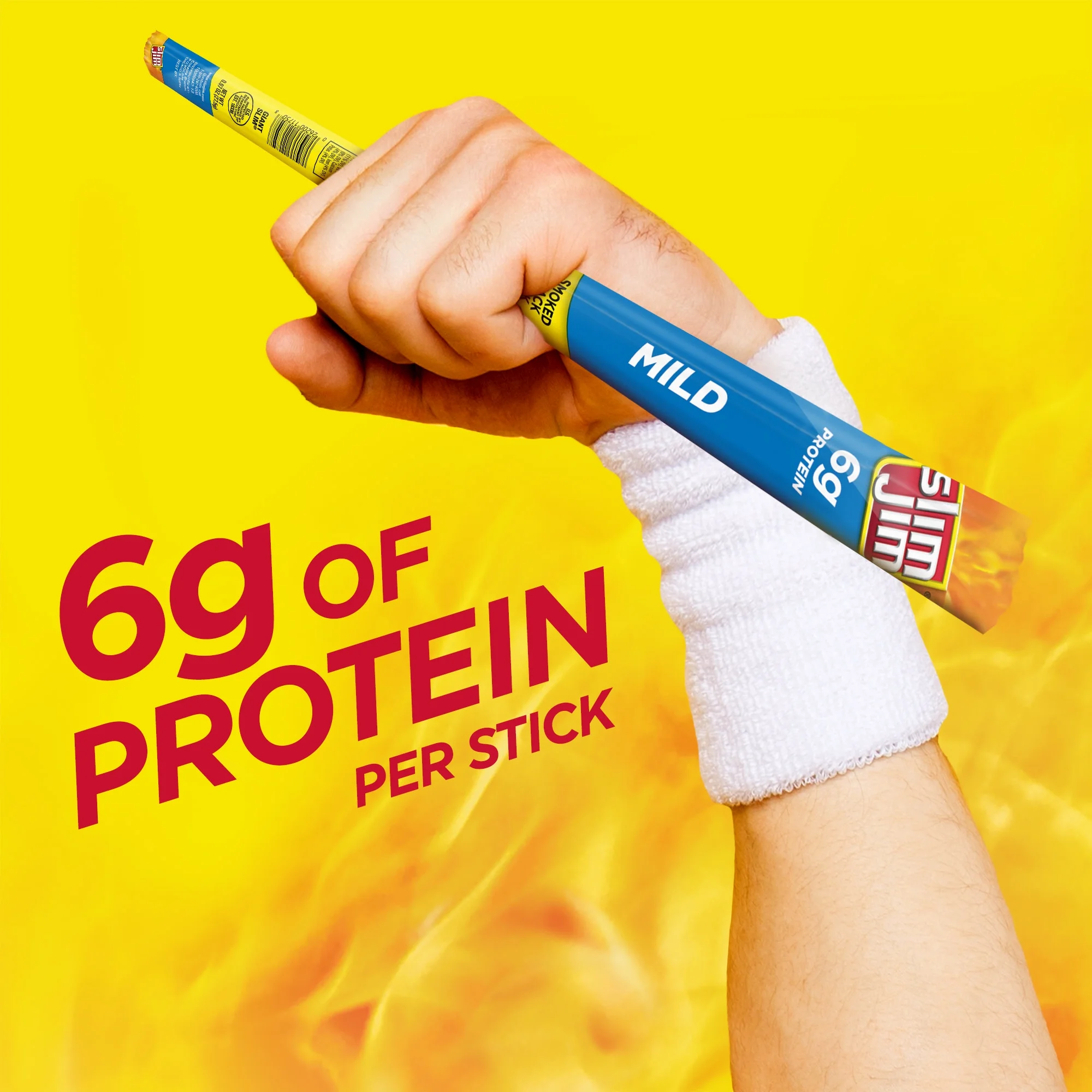 Slim Jim Mild Giant Smoked Snack Sticks, Keto Friendly Smoked Meat Stick, 0.97 Oz, 24 Ct