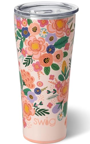 Swig Life 32oz Insulated Tumbler, Travel Coffee Tumbler with Lid, Cup Holder Friendly, Stainless Steel Travel Coffee Mug, Glitter Tumbler, Glitter Gifts (Confetti)