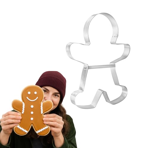 Foose Cookie Cutters Extra Large Gingerbread Man with Brace Cookie Cutter 8.5 in, Hand Made in USA