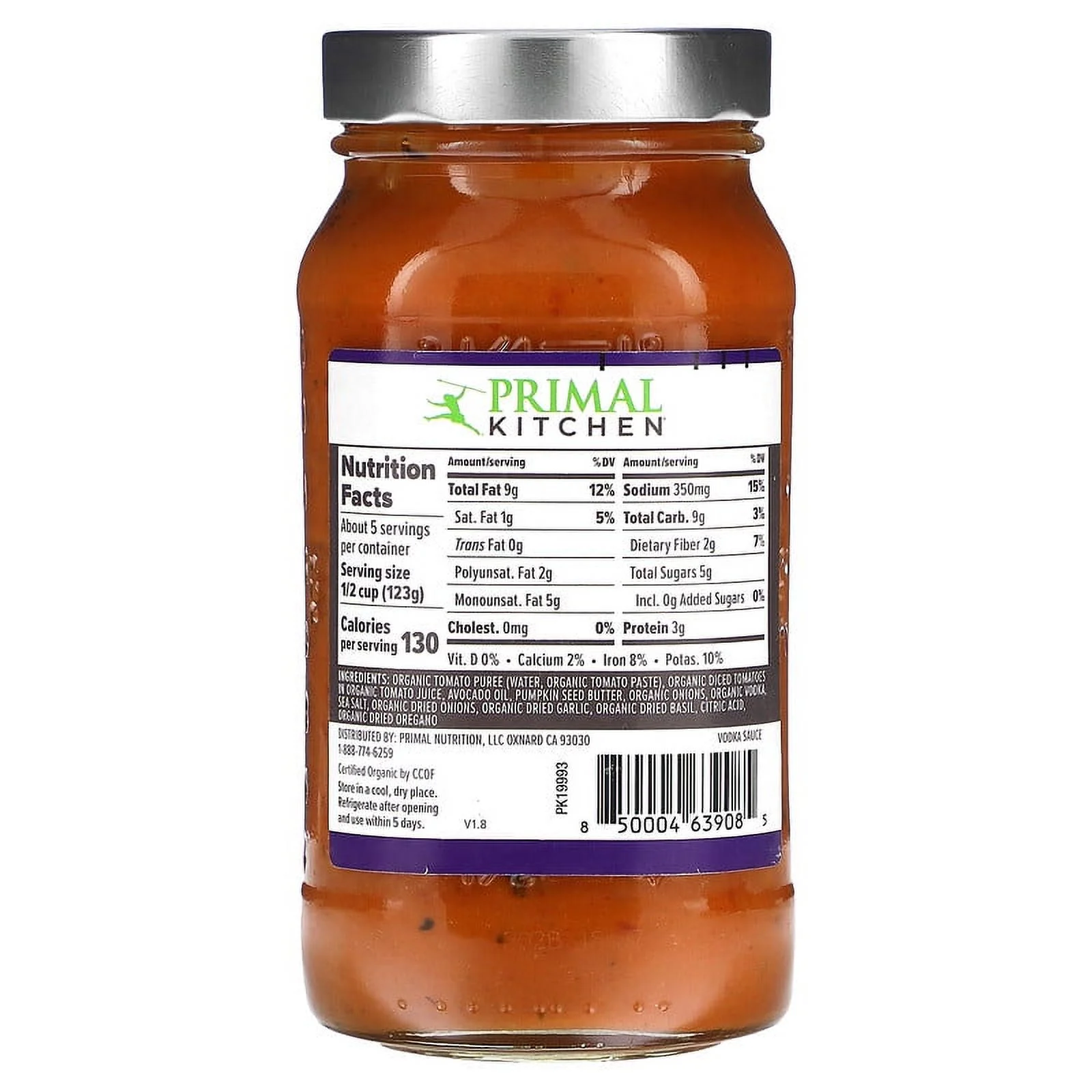 Primal Kitchen&nbsp;No Dairy Vodka Sauce - 23.5 oz Pack of 4