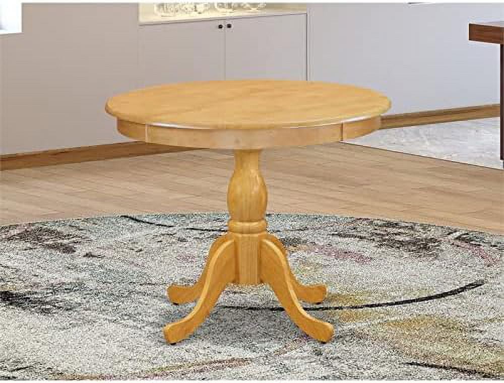 RUNFAYBIU 36" Antique Round Wooden Round Dining Table  Drop Leaf Dining Room Table with Pedestal Legs for Kitchen Dining Room  in Linen White