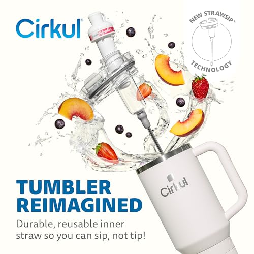 Cirkul 40oz. Carbon Stainless Steel Tumbler with Handle, All-Day StrawSip™, Double-Wall Insulated
