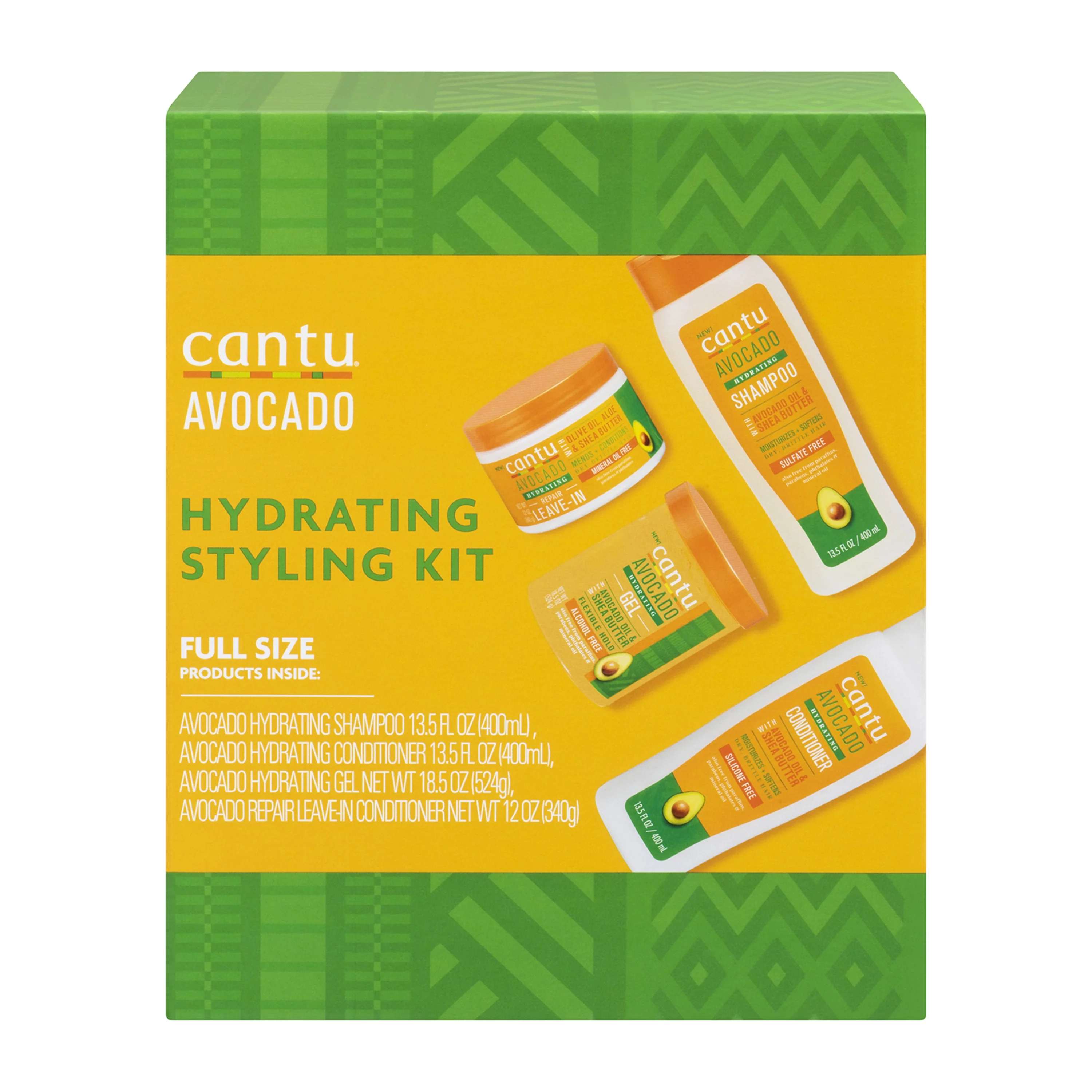 ($28 Value) Cantu Avocado Hydrating Styling Kit – Full Size Holiday Gift Set