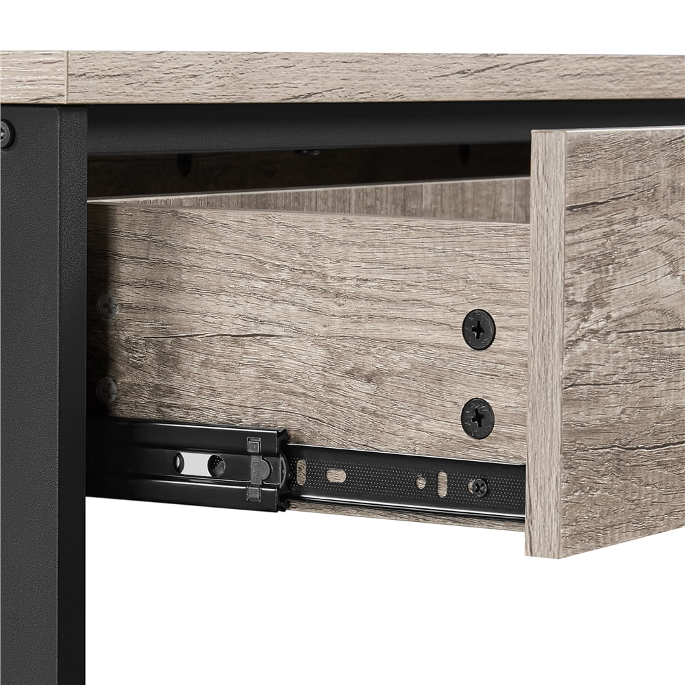 Topeakmart X Design Console Table w/ 1 Drawer & 2 Shelves, Gray