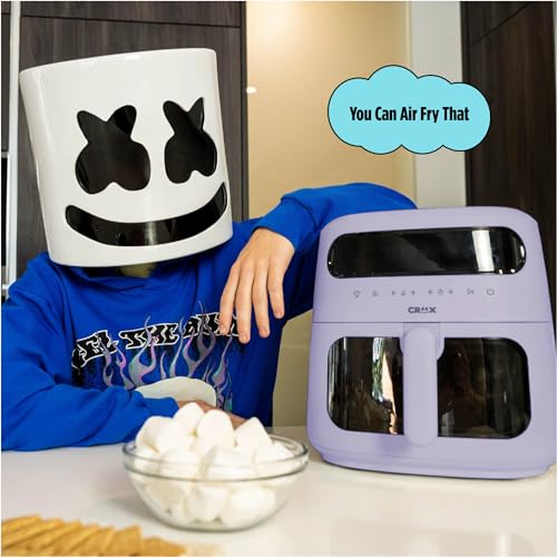 CRUX x Marshmello 8.0 QT Digital Air Fryer with TurboCrisp Technology, Touch Screen Temperature Control, Timer and Auto Shut-off, Fully Programmable, Silicone Liner Included, Lavender