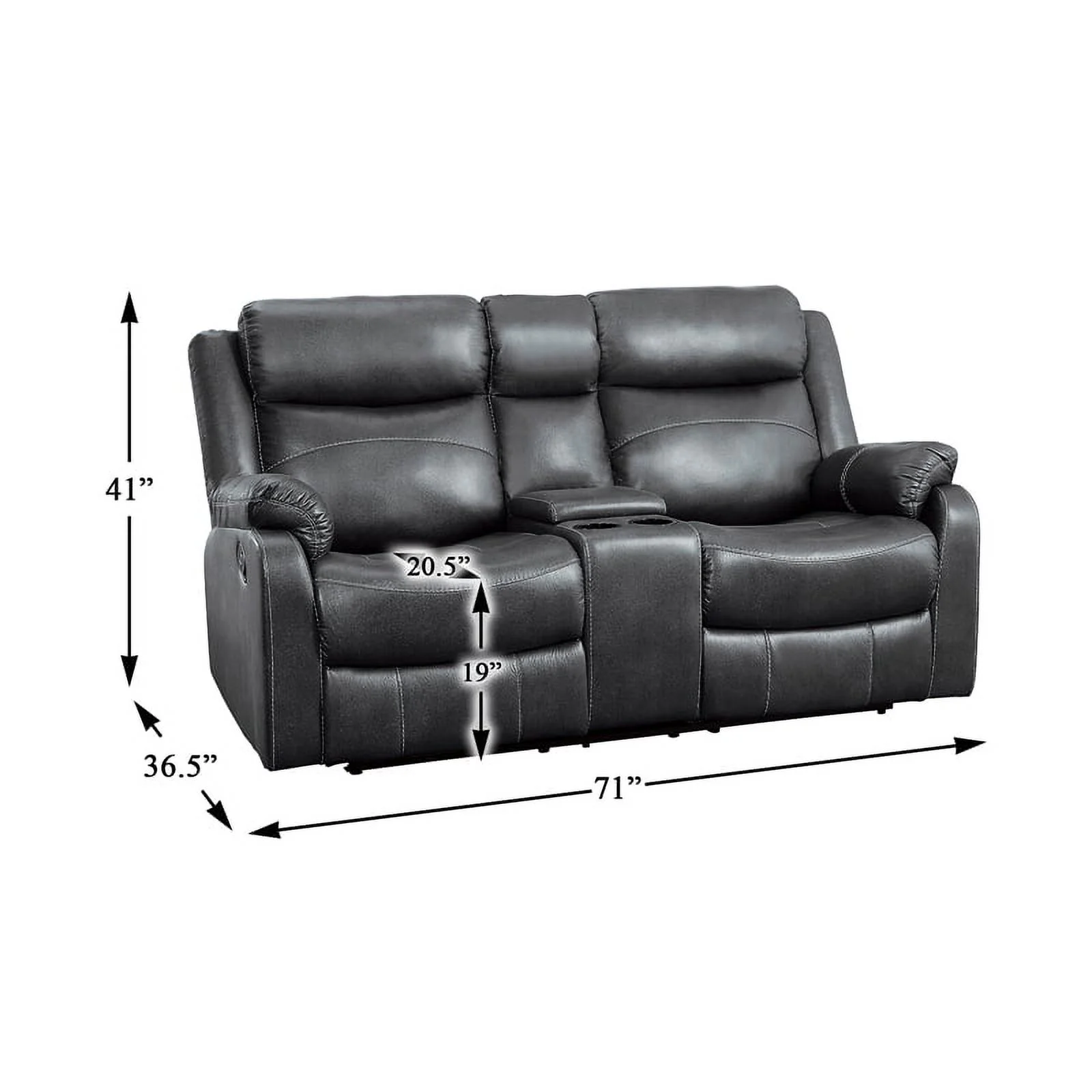 Lexicon Yerba Microfiber 2-Piece Manual Reclining Sofa Set in Dark Gray