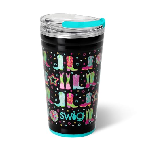Swig Life 32oz Insulated Tumbler, Travel Coffee Tumbler with Lid, Cup Holder Friendly, Stainless Steel Travel Coffee Mug, Glitter Tumbler, Glitter Gifts (Confetti)