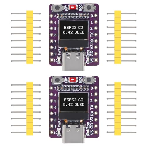 3PCS ESP32-C3 OLED Development Board with 0.42 Inch OLED Module Ceramic Antenna WiFi Bluetooth ESP32 Supermini Development Board