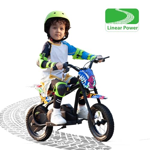 TOBBI Kids Dirt Bike 24V Electric Toddler Motorcycle w/3-Speed Modes, Max Weight 143LBS, Up to 13MPH Off-Road Motor Bike for Children with Dual Brakes, LED Power Display