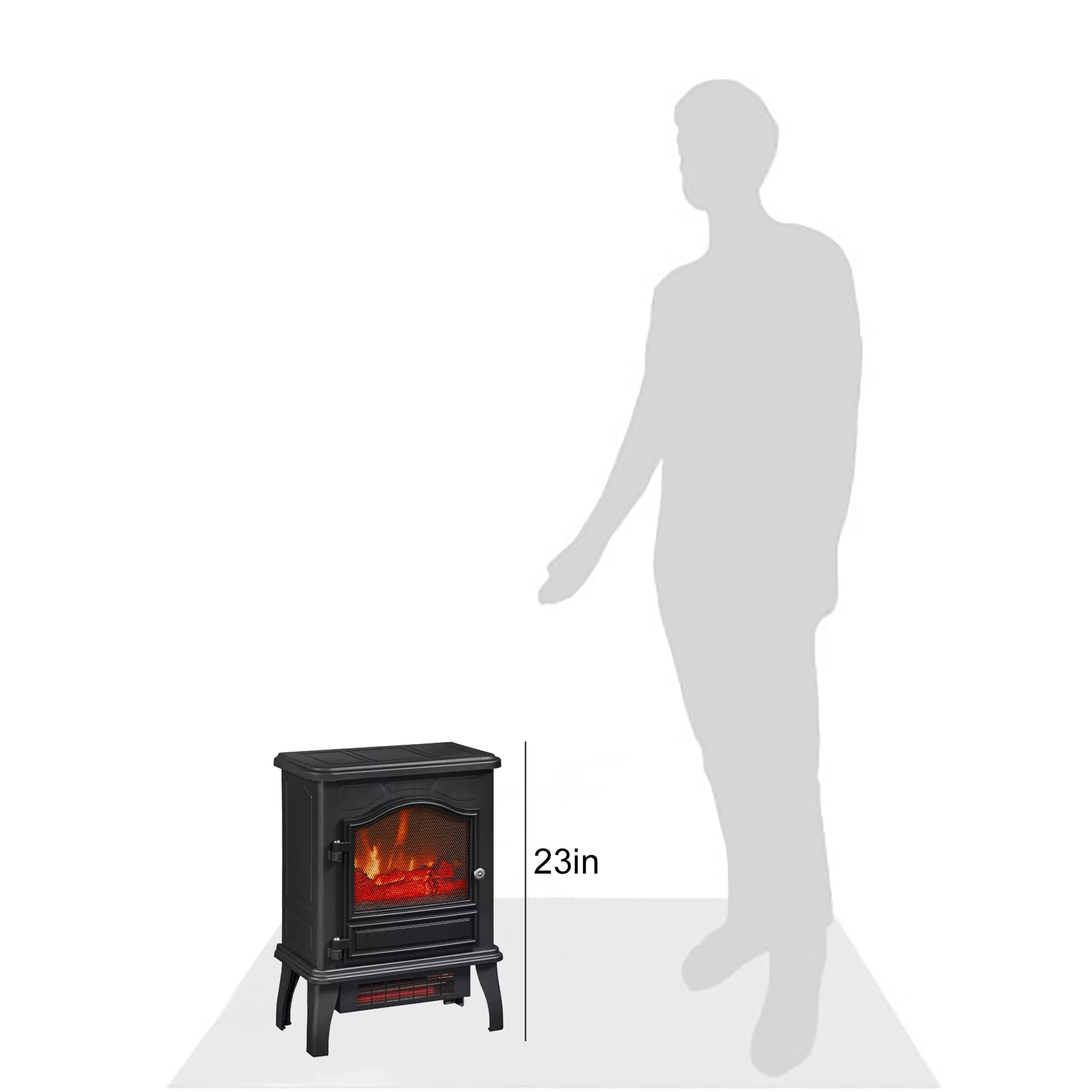 ChimneyFree Powerheat Infrared Quartz Electric Stove Heater, 1500W, Black