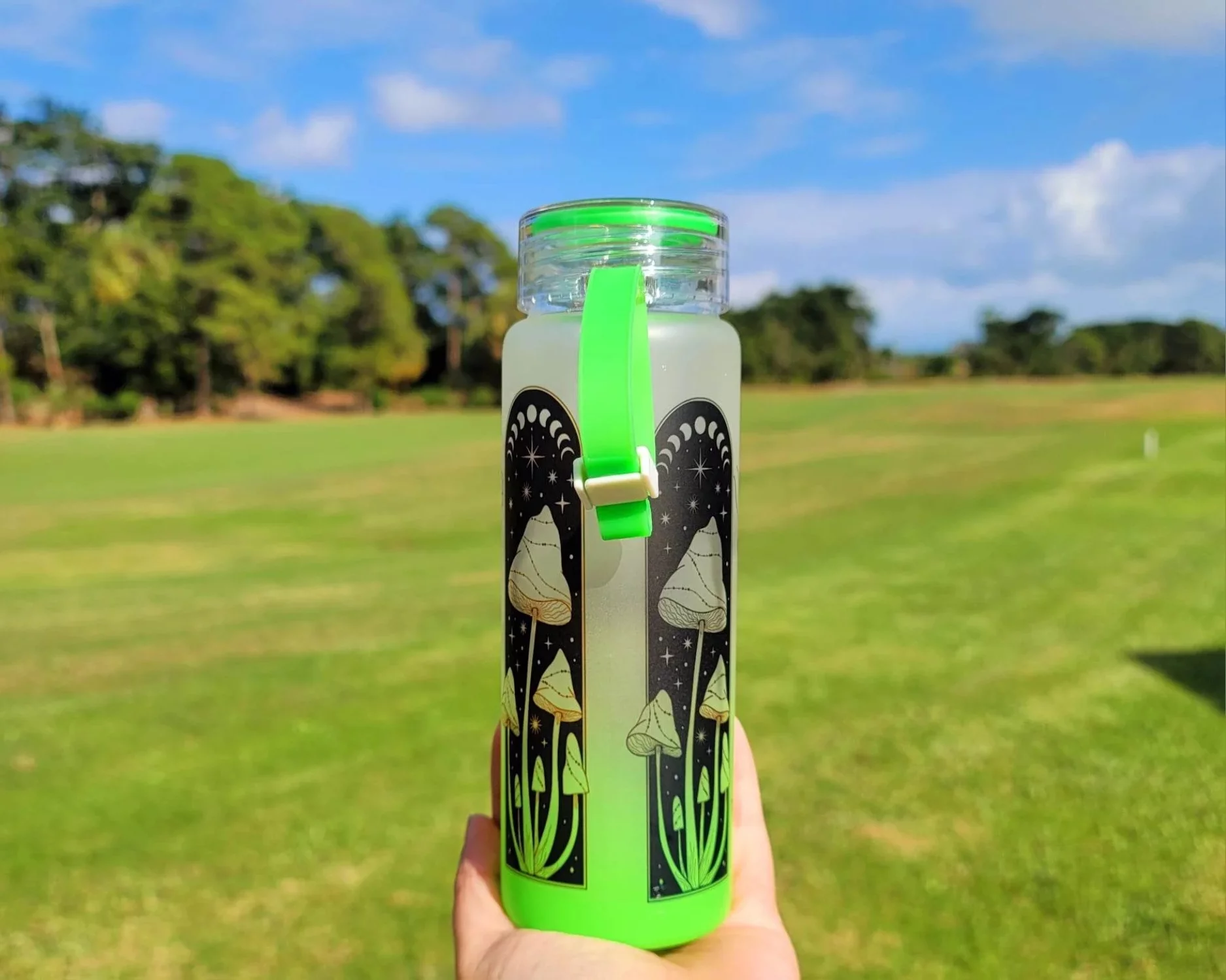 Mushroom Beer Can Glass | Boho Mushroom Coffee Glass | Aesthetic Coffee Glass | 17 oz