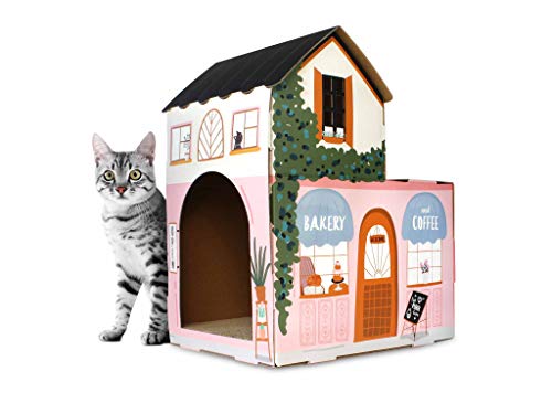 Christmas Cat House & Cat Scratcher w/Bonus Catnip Included