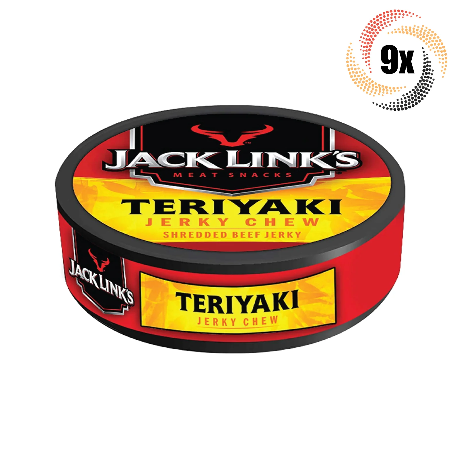 9x Tins Jack Link's Teriyaki Premium Beef Shredded Jerky Chew Tins .32oz