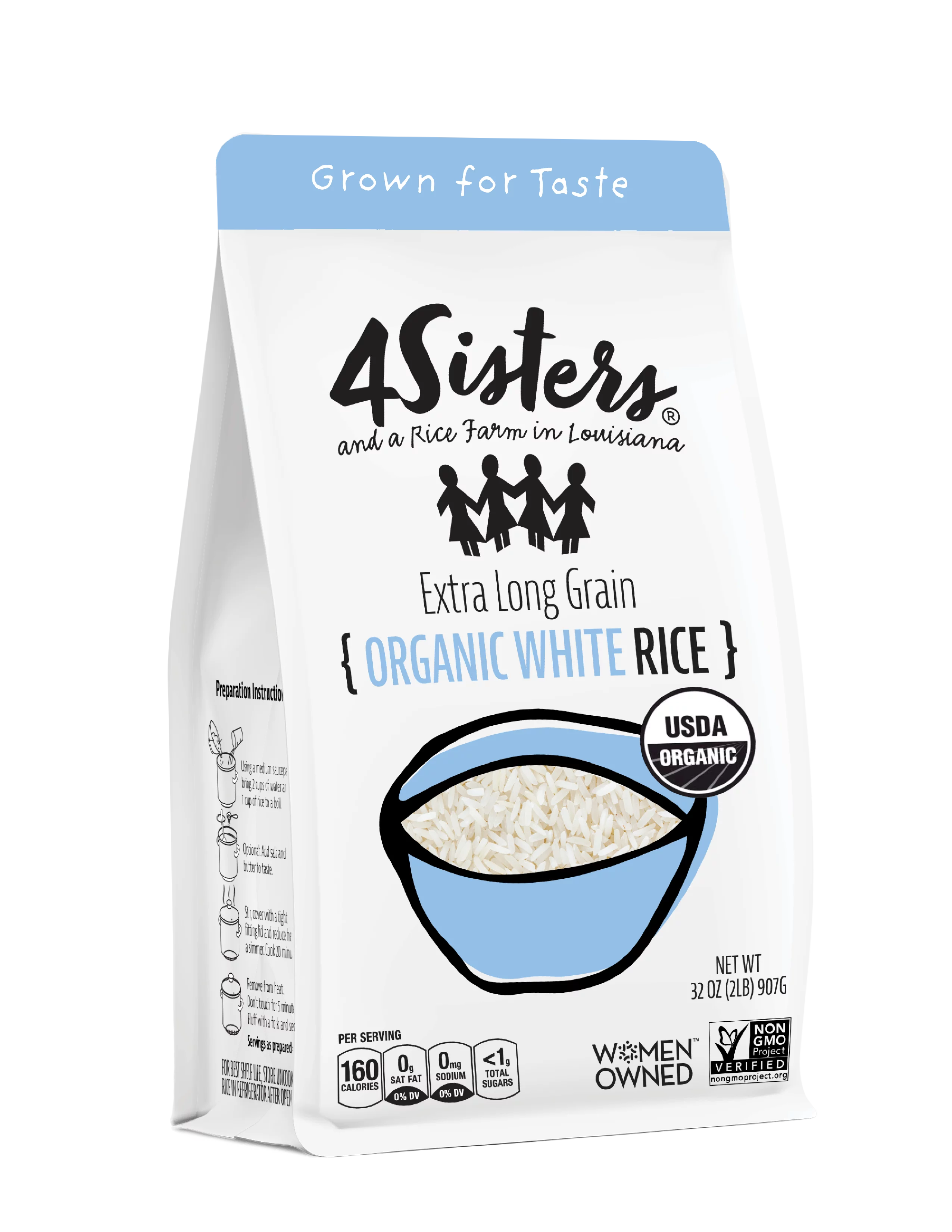 4Sisters Organic Long Grain White Rice, 32oz
