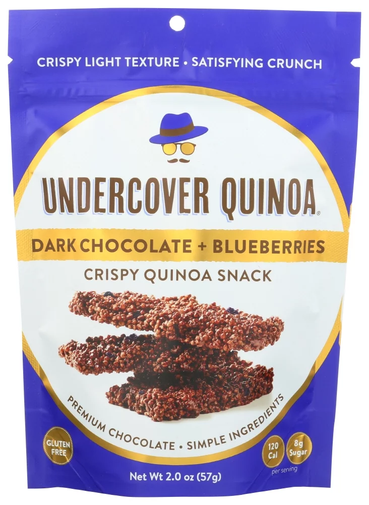 Undercover Quinoa Crispy Quinoa Dark Chocolate Blueberry, 2 Oz Pack Of 12