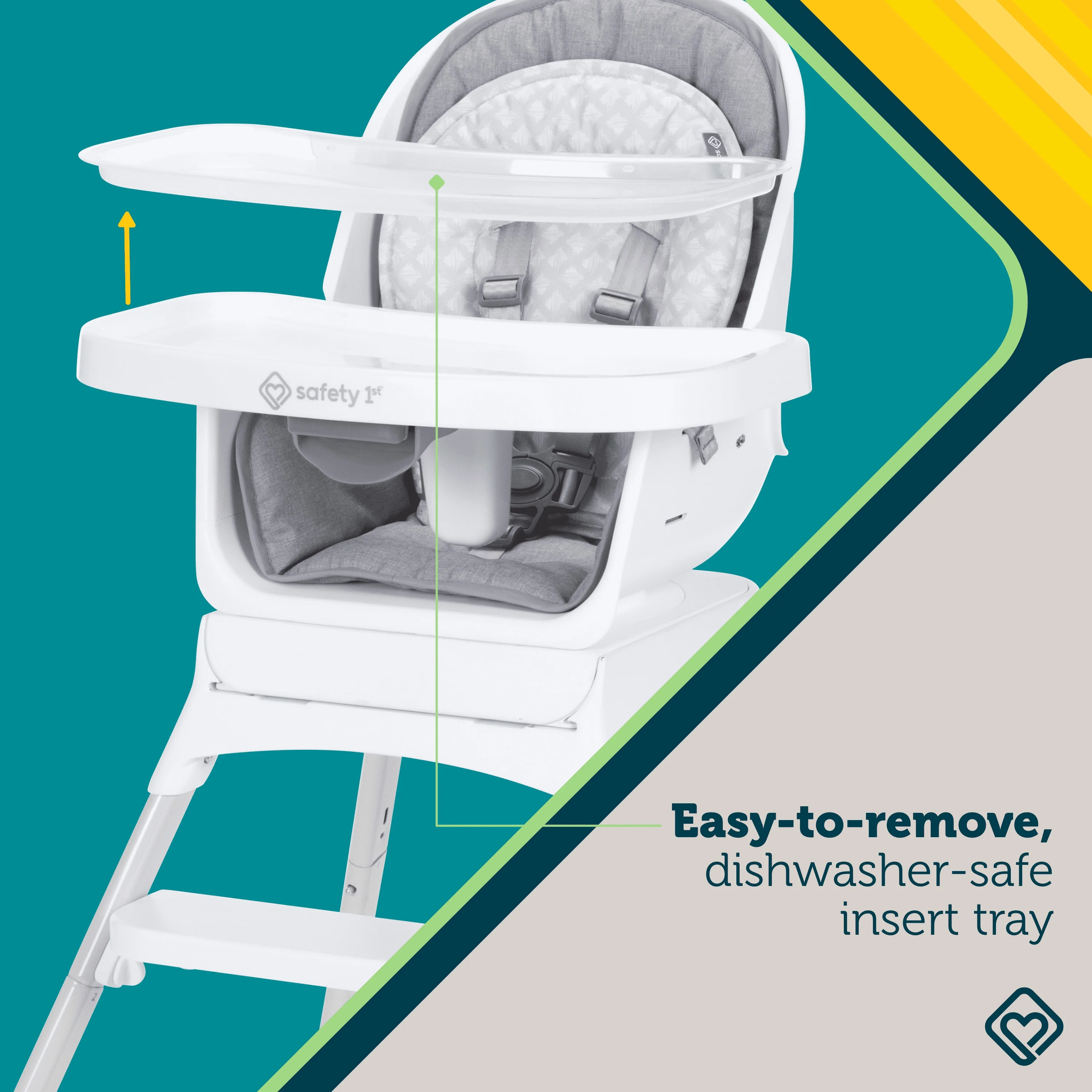 Safety 1st Grow and Go Rotating High Chair, Soft Ash