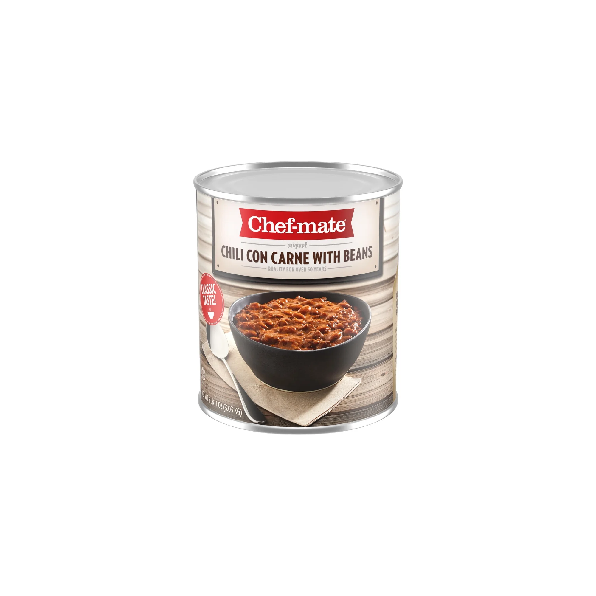 Chef-mate Beef Chili, Canned Beans with Meat, 6 lb 11 oz (Pack of 32)