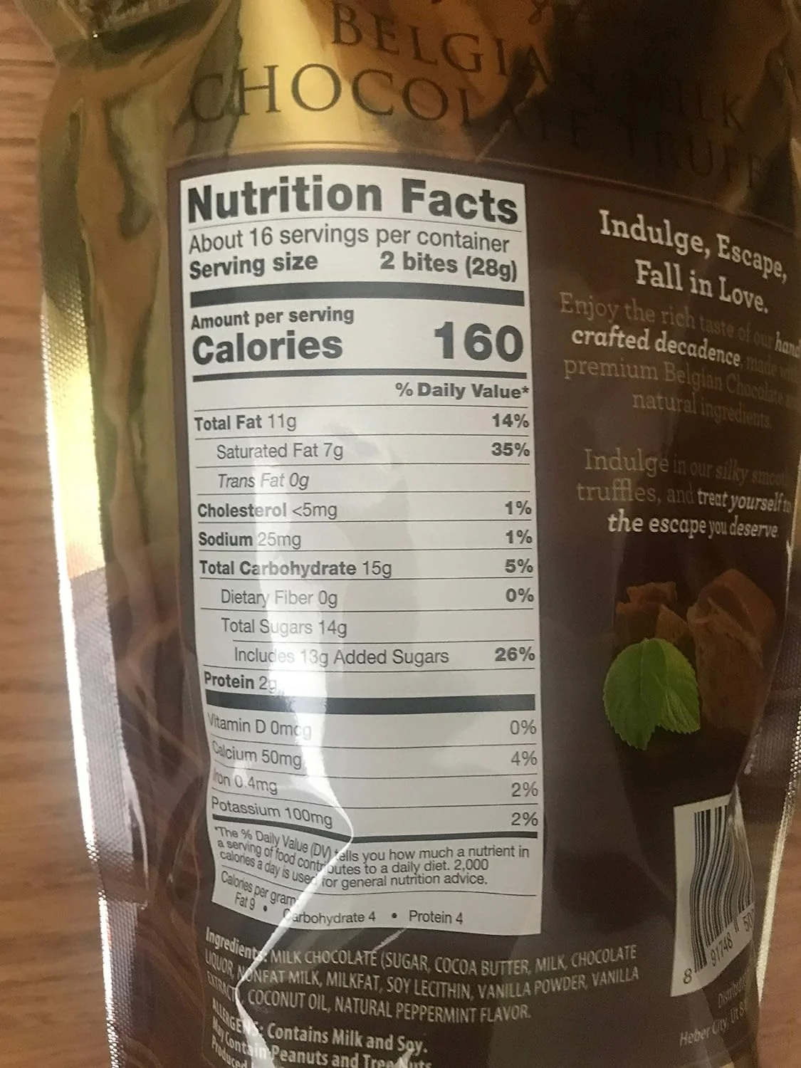 Mint Truffles - Belgian Milk Mint Chocolate Truffles 16 Oz Bag