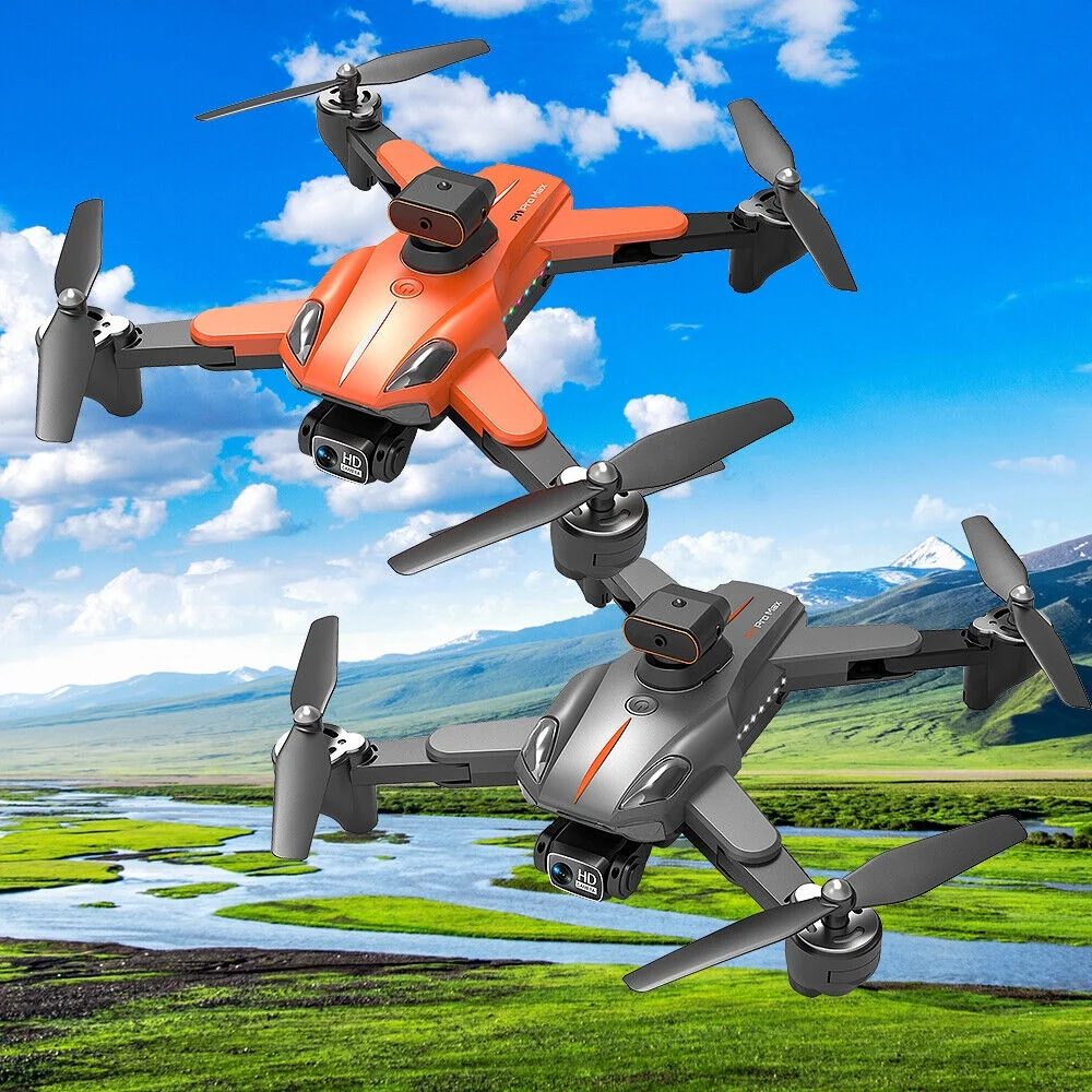 Drones Quadcopter 5G 8K GPS Drone x Pro with HD Dual Camera WiFi FPV Foldable RC (Orange)