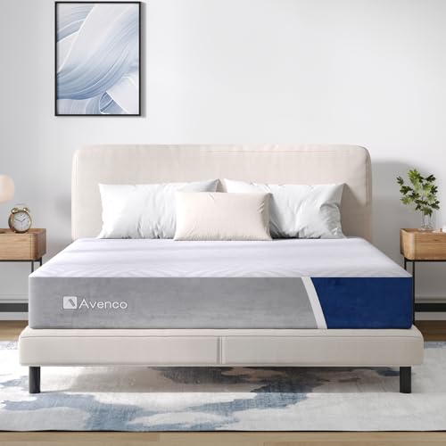 Avenco Queen Size Mattress, 12 inch Queen Mattress with Gel Memory Foam, Medium Firm, Mattress in a Box, Pressure Relief & Motion Isolation, CertiPUR-US Certified