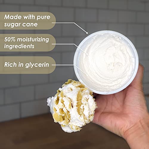 Primal Elements Sugar Scrub, Exfoliating Sugar Whip, Face and Body Cleanser, Moisturizer, Gingerbread, 10 oz Package