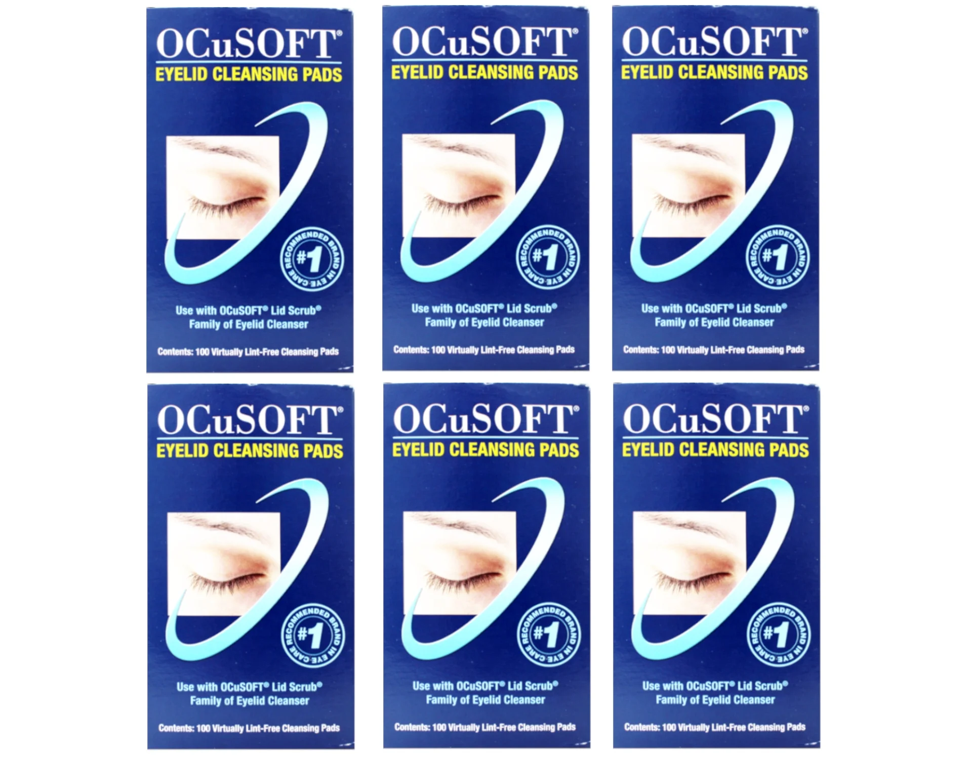 Ocusoft Eye Lid Virtually Line Free Cleansing Pads, 100 Ea, 6 Pack