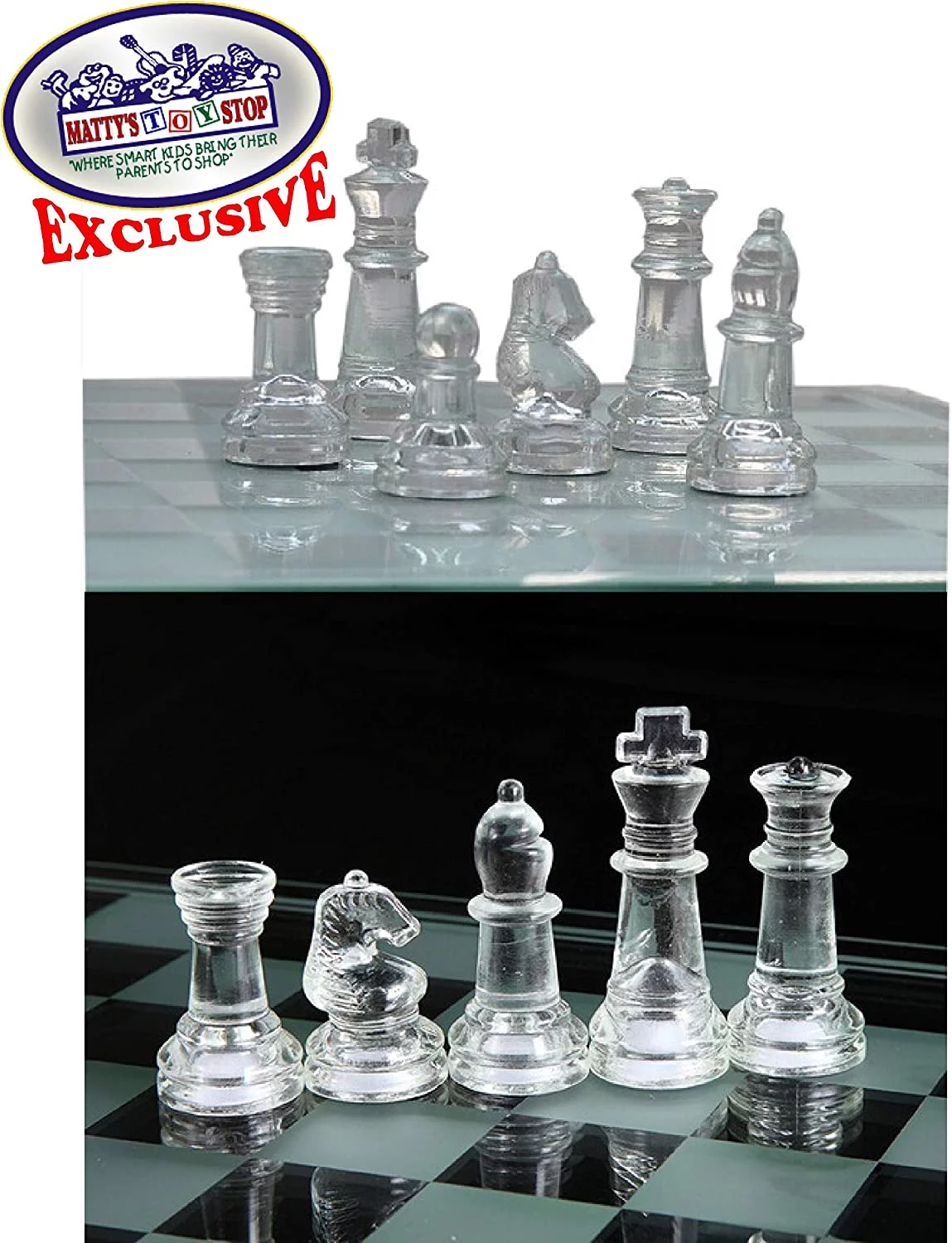 Deluxe Glass Chess Set Small