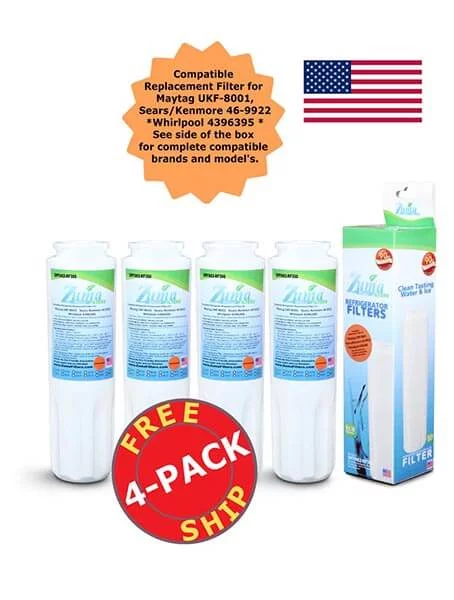 Zuma Filters™ Brand Refrigerator Water and Ice Filter compatible with KitchenAid® KFIS20XVMS5 (4 Pack) OPFM2-RF300