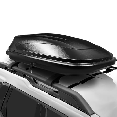 Heavy Duty Rooftop Cargo Carrier ABS Lockable Car Roof Rack Cargo Carrier, Capacity 110 LBS, 53 X 34 X 15 Inches, Black