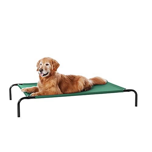 Amazon Basics Cooling Breathable Elevated Dog Bed with Metal Frame for Large Dogs, 51 x 31 x 8 Inch, Grey
