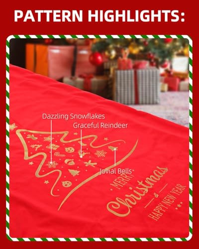 Aothotop Santa Sack Red Velvet: 40x27 Inch 2Pack Large Christmas Gift Storage Bag - Jumbo Santa Sacks Drawstring Christmas Bags - Reusable Heavy Duty Package for Packing Toys Candy Presents