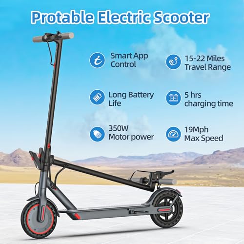 Electric Scooter Adults, Powerful 350W E-Scooter, Max 19 Mph & 15-19 Miles Range Scooters, Folding Scooters with 8.5
