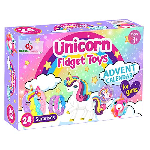 Advent Calendar 2025-24 Days of Unicorn Fidget Toys Bulk-Sensory Toys Surprise for Toddler Kids Girls Boys Ages 3 4 5 6 7 8 9 10 Year Old