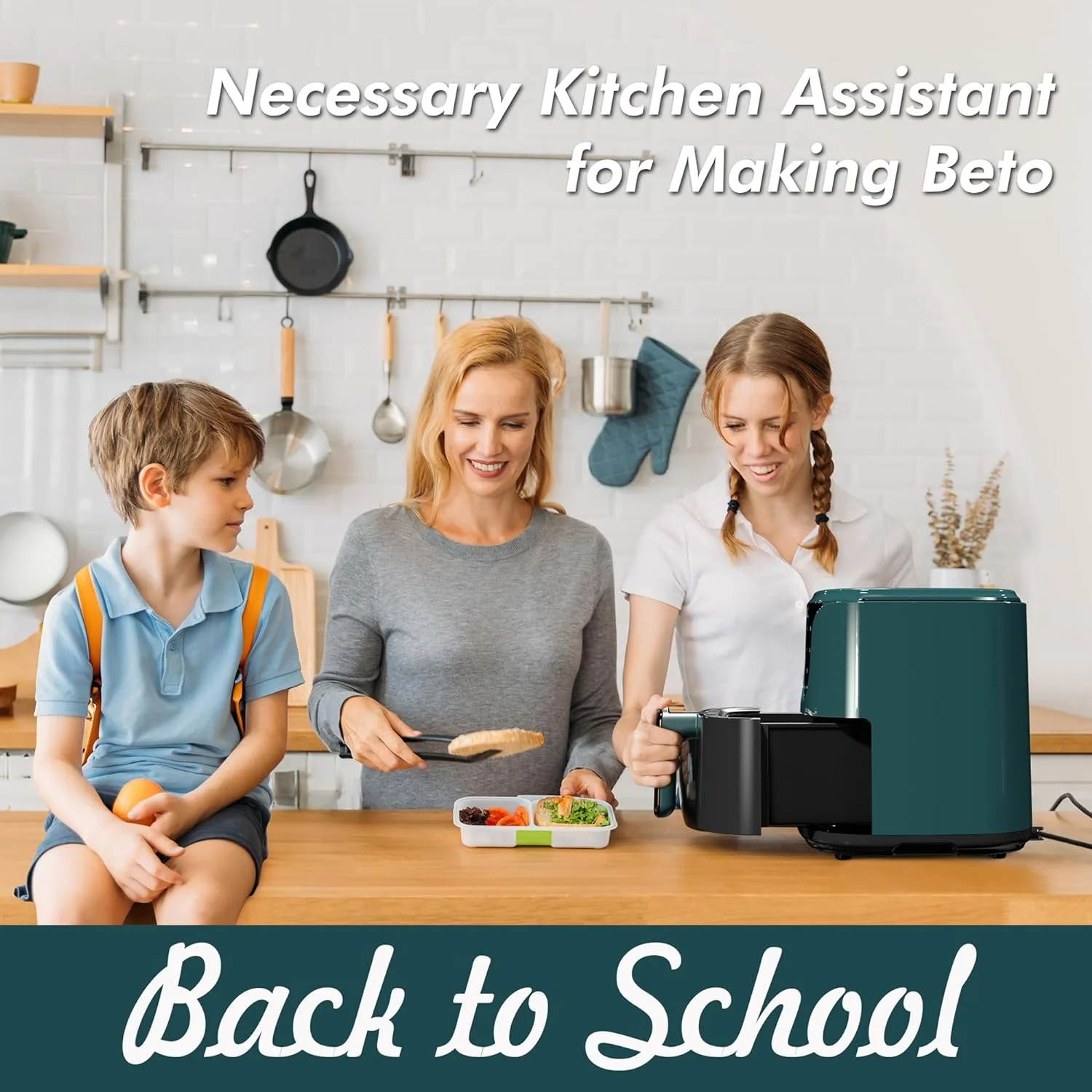 HAUSHOF 5.8QT Air Fryer Small Oven, Digital Oil-Less Cooker 1450W Airfryer, 8 Presets Cooking Functions, Time & Temperature Control, with Nonstick Tray, Green