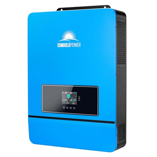 SUNGOLDPOWER 8000W 48V Solar Inverter, Built-in 2 MPPT Solar Controllers, Max 200A Battery Charging, AC Input/Output 120V/240V(settable),Pure Sine Wave Inverter UL1741(WiFi and BMS COMM)